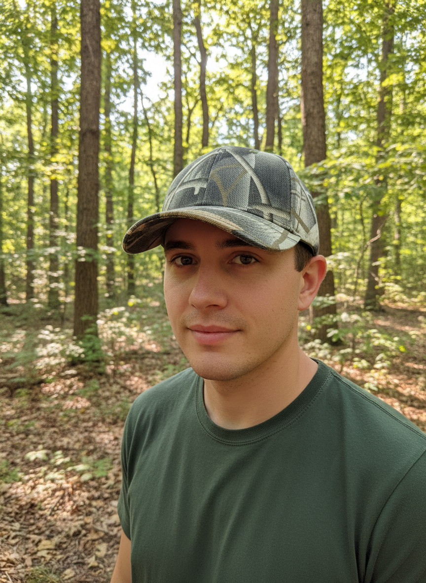 Woodland Camo Baseball Cap for Outdoor Wear