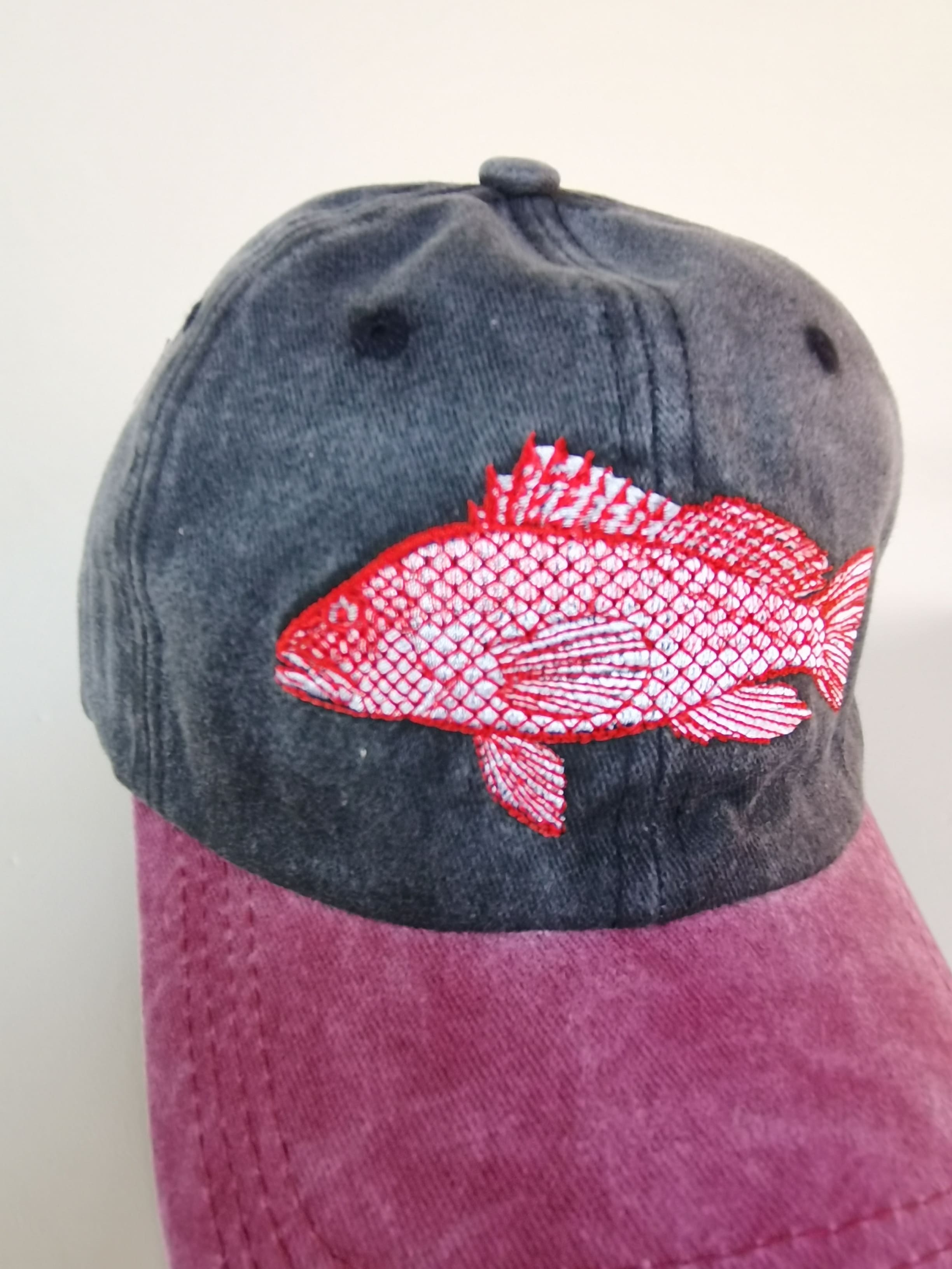Red Snapper Embroidered Baseball Cap
