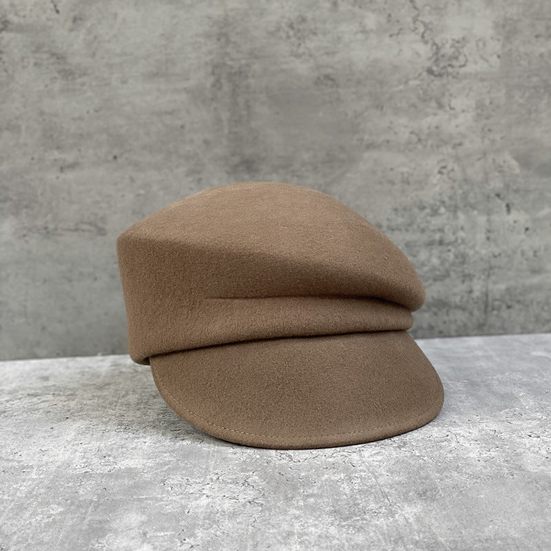 Wool Beret with Short Brim