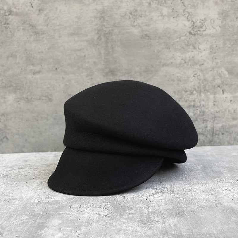 Wool Beret with Short Brim