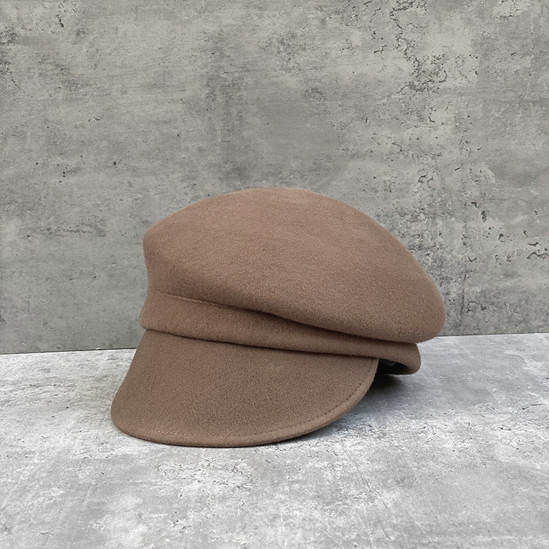 Wool Beret with Short Brim